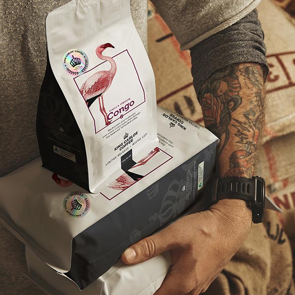 Congo coffee beans Roasted from King Carlos Coffee ready for shipping