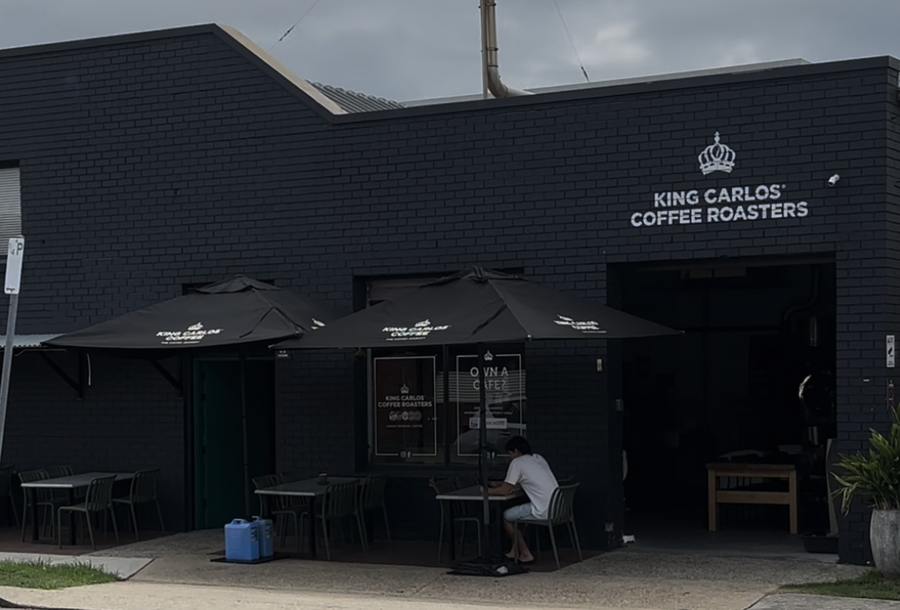 King Carlos Coffee Roasters shopfront and outdoor seating at 18 Weston Road, Hurstville